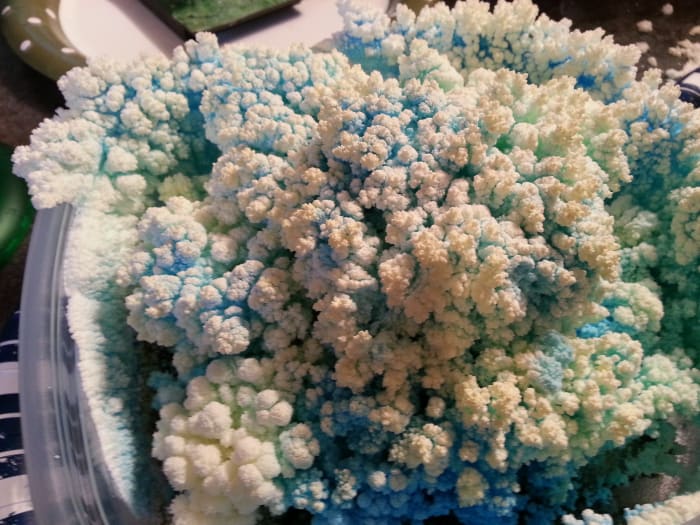 Your crystal garden will start to look like cauliflower if you don't feed it for a several days. It's still pretty.