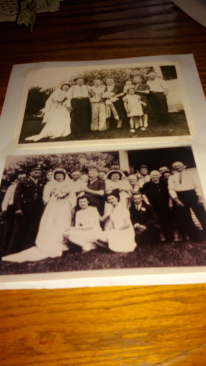 My aunt Sissy's wedding reception in probably 1945. Her husband Lavern Foss was in the Army during WWII.