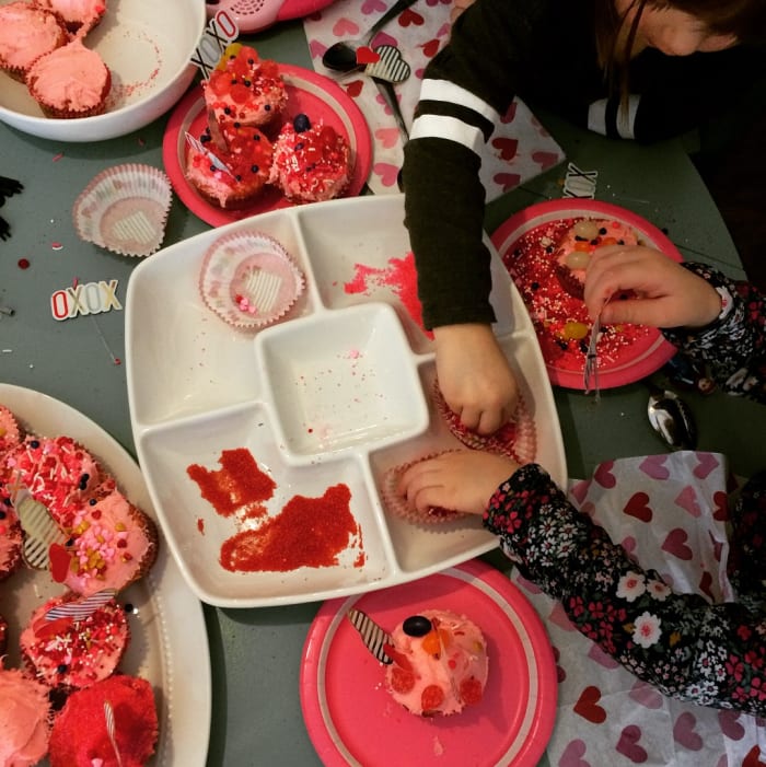 Making holiday themed cupcakes for every holiday is just one of the cheesy traditions my kids and I enjoy together.