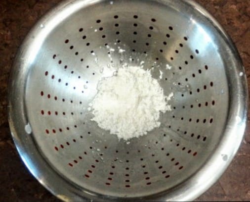 In the bottom of the colander may be left a few ricotta-like curds. These are good lightly salted, used as you would use ricotta.