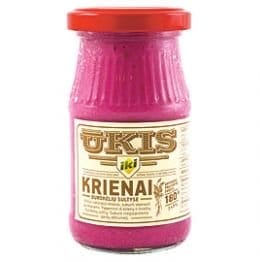 a jar of krienai from a Lithuanian supermarket.