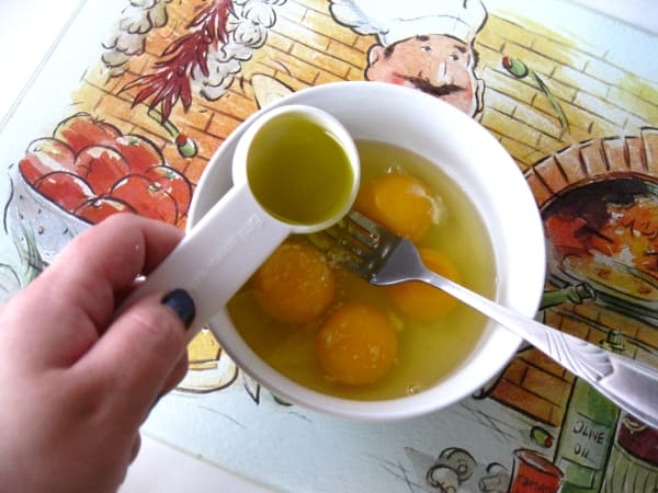 When Olive Oil is among your fresh pasta ingredients, be sure to add it to the mix at the same time you add your eggs.