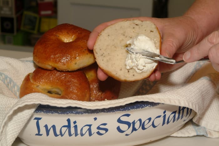 Cream cheese on a warm, freshly baked (by you) New York-Style bagel just can't be beat!