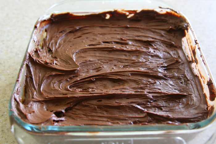 A dairy-free frosting complements the Wacky Cake. Traditional butter and milk may be used to make a butter cream frosting, if desired.
