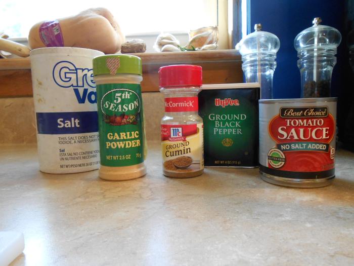 The wonderful flavor and aroma of Spanish rice comes from this mixture of spices: salt, garlic powder, ground cumin, black pepper, and tomato sauce.