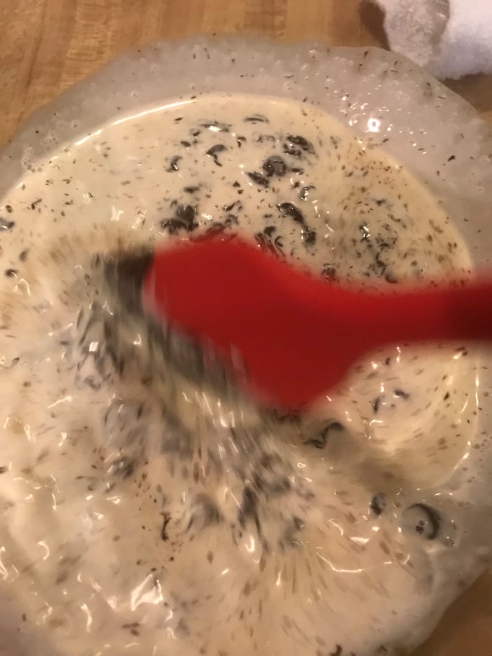 At first it will seem as the ganache isn't coming together. Don't worry—just keep stirring! As the chocolate melts, the cream will incorporate and it will get super smooth and silky.