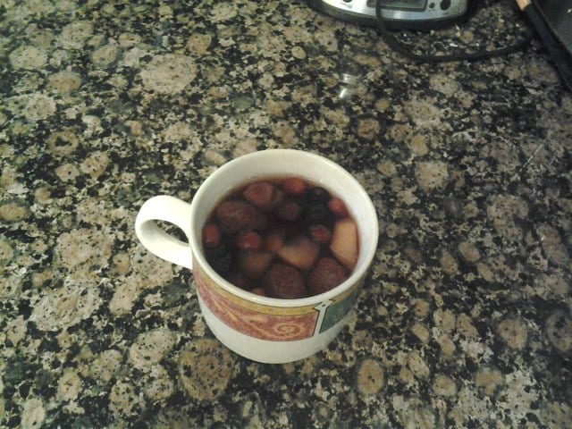 For today's creation I used some apples, strawberries, bananas, cranberries and raspberries. What will YOU use?