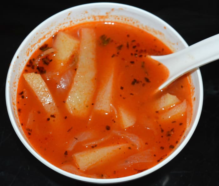 Your favorite Mexican potato soup is ready to serve! Pour it equally into four bowls. Enjoy sipping this warm and vibrant soup!