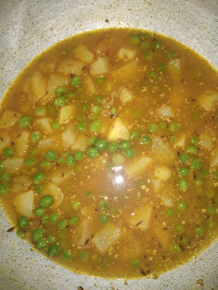 Mix properly. Add 1 cup of water and salt. Cook over low flame for 5 minutes. Don't cook for longer, as vegetables are already cooked.
