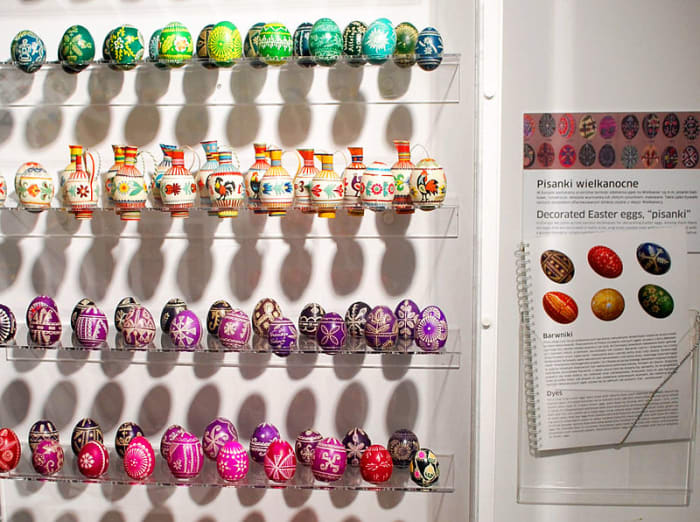 Easter eggs at the National Museum of Ethnography in Warsaw. Poland.