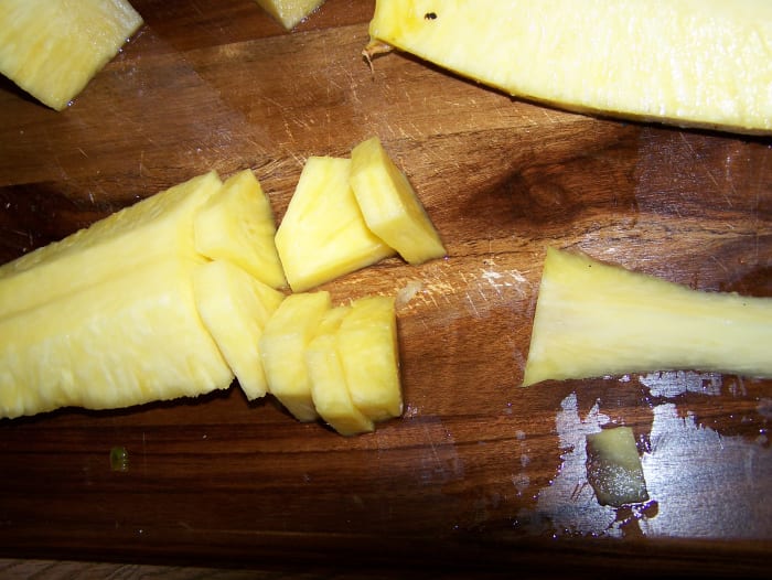 Step 8: Cut the long quarters in half long ways, and then cut short ways for delicious bite-size pieces.