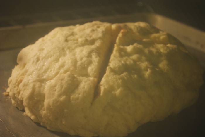 After a few minutes the slashed dough will separate more - increasing surface area, and helping to insure the bread bakes evenly.