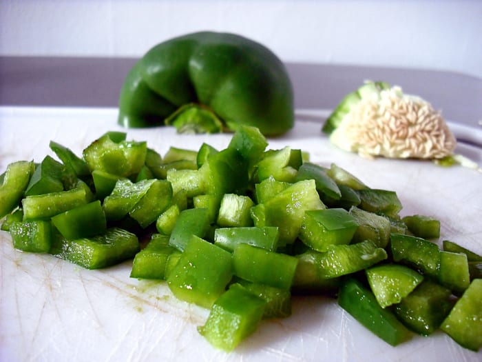 Bell pepper is just one of several veggies you can add to meatloaf to increase the moisture content.