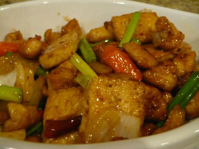 And what do you get when you add chicken to tofu? Chicken tofu stir-fry naturally. Yummy with rice and quite a complete meal on its own.