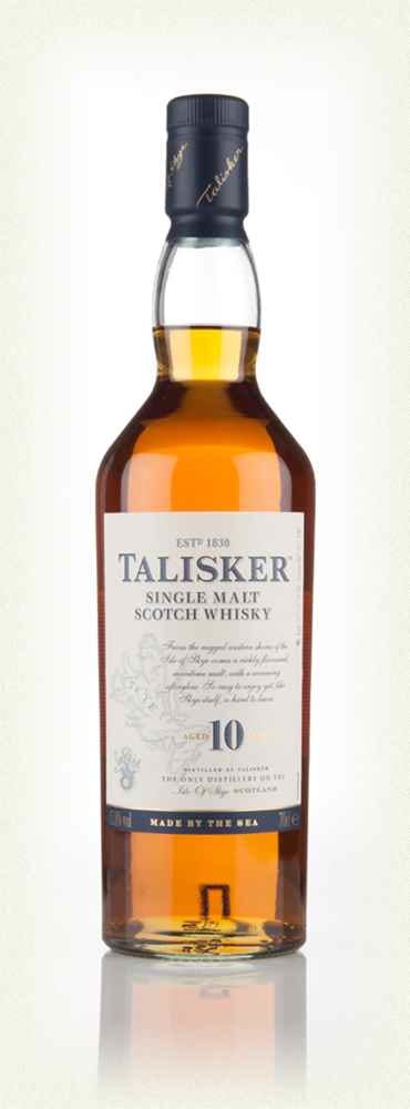 Talisker 10 ani. Acesta este un whisky grozav pentru a lua marginea zilei, din experiența mea. Este produs pe insula Skye folosind apa din izvoarele locale.'s produced on the Isle of Skye using water from local springs.