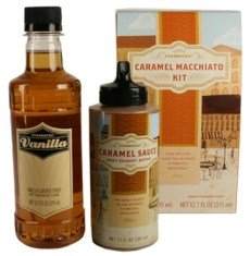 There's even a full kit for making Caramel Macchiatos at home. According to the source of this pic, if you're having a hard time finding the ingredients, try Amazon.com.