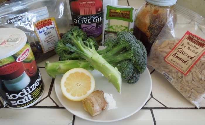These are the ingredients for both salad and dressing. These are the brands I used, mostly from Trader Joe's.