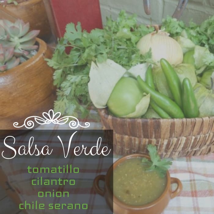 Add all of the ingredients to a medium saucepan and cover with water. Bring to a boil and simmer over medium-low heat for about 15 minutes. The mixture is ready to blend when you can easily cut a tomatillo with a spoon.