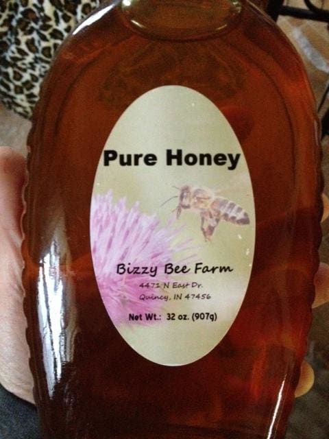 The Indiana honey that was used instead of the majority of the sugar in these muffins.