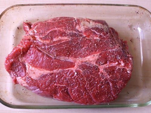 This is a chuck roast, sometimes called a blade roast. It's often used for pot roast, stew and other slow, wet cooking techniques.
