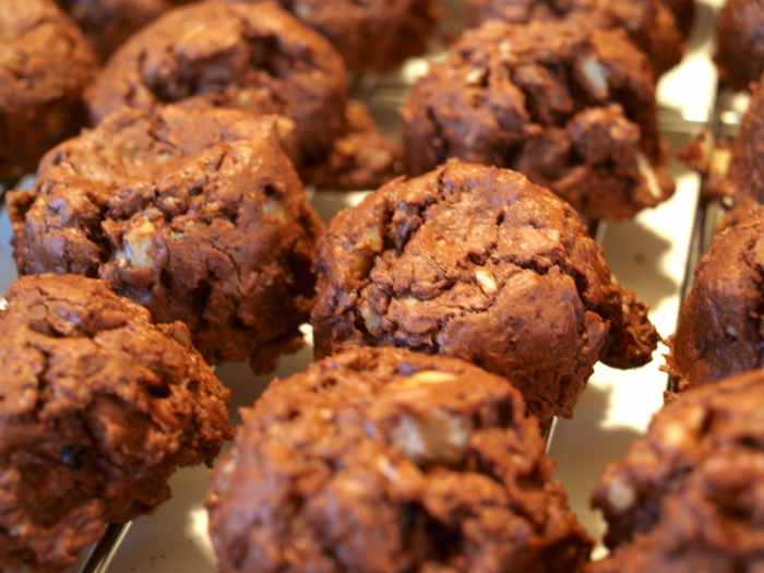 Fresh from the oven, these double chocolate cranberry cookies are best eaten when cooled, but still slightly warm.