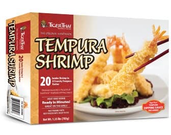 This is the easiest and best brand of frozen shrimp tempura I've found. 20 minutes in the oven and you've got shrimp just like in a Japanese restaurant. Excellent for 2 or 3 people.