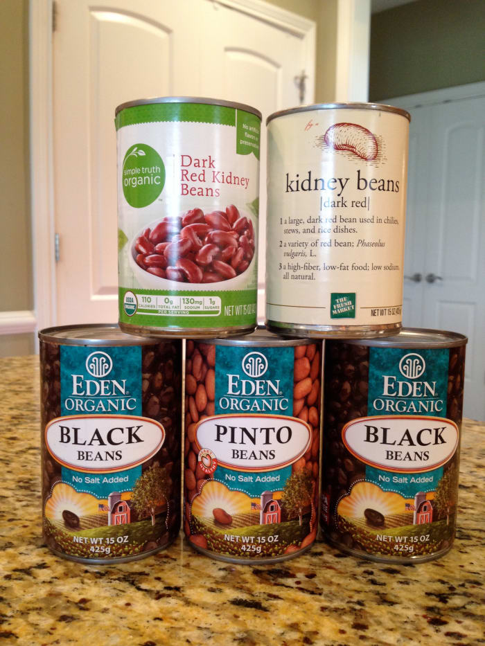 Show here are a variety of no-salt-added organic brands for beans. Choose any bean combo for this recipe.