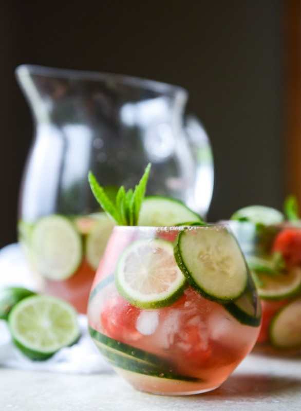 Cucumber watermelon sangria.