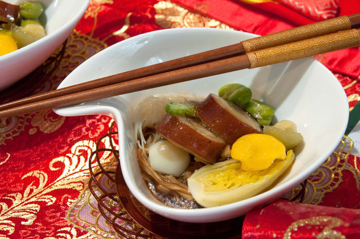 Noodle dishes have long symbolized longevity to the Chinese, and are very popular during festive gatherings.