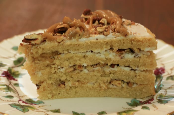 Sweet Southern Gal Cake: four layers of nut-and-caramel-laden goodness!