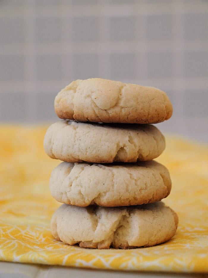 These sugar cookies are stepped up a level with the addition of lemon juice and zest. It's a delicious treat for those of us watching our diet.