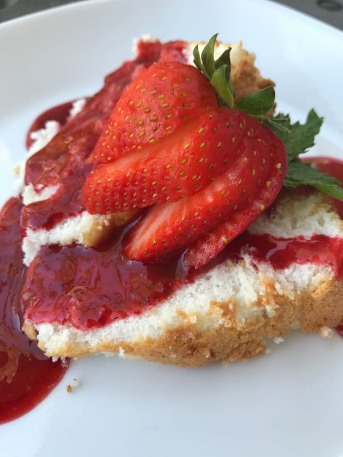 We love this cake plain, but to really go over the top, use fresh fruit or fruit sauce to dress it up. One of our favorites is strawberry sauce - it's absolutely amazing with the real vanilla bean flavor.