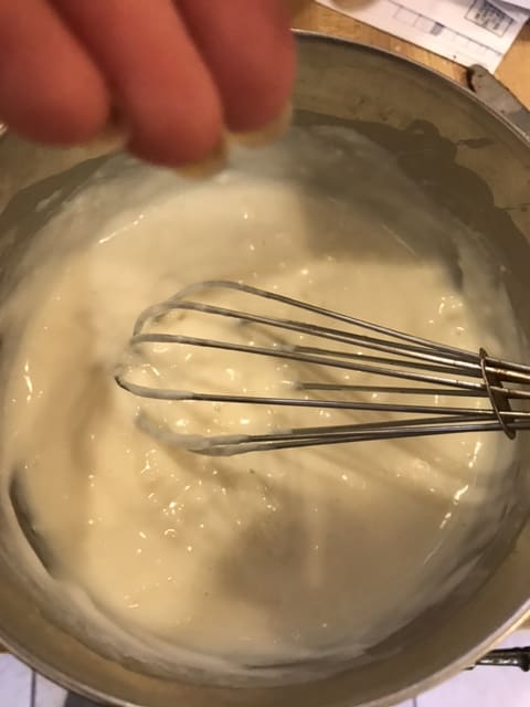 Just a pinch of salt is all that is needed for this frosting. A tiny bit of salt really wakes up the flavors and actually enhances the sweetness of the frosting and rich, complex flavors.