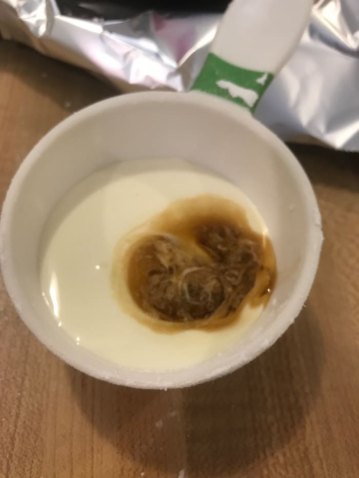 Mixing the vanilla into the heavy cream and adding them together helps ensure a very even distribution of the vanilla extract. Use real vanilla here - the flavor is center so it's important.