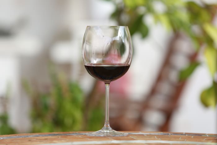 Enlarge this photo and you should be able to see the rivulets of wine on the side of the glass: the legs.