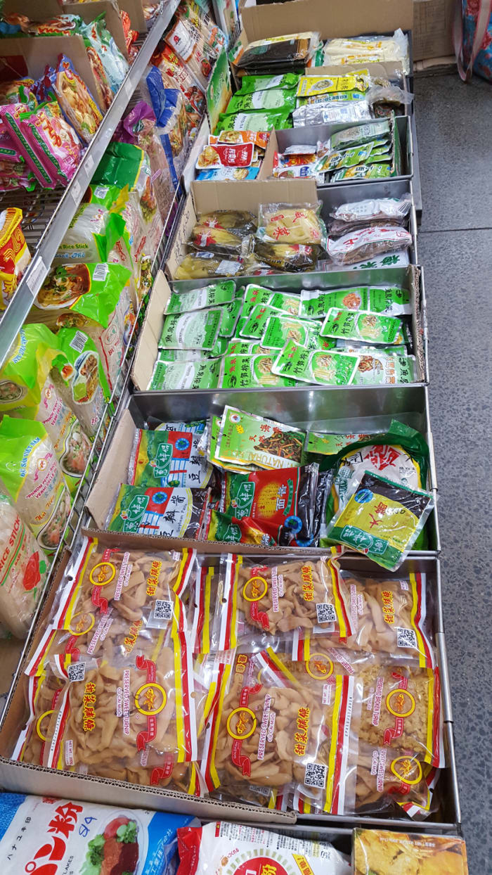 A small range of Chinese preserved vegetables at my local Asian food store. Larger stores would have a much greater selection.