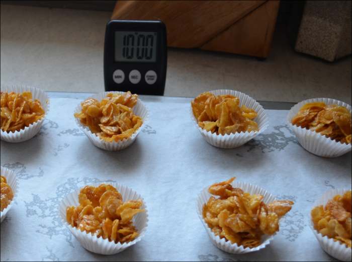 Honey Joys fresh from oven after being cooked for 10 minutes.