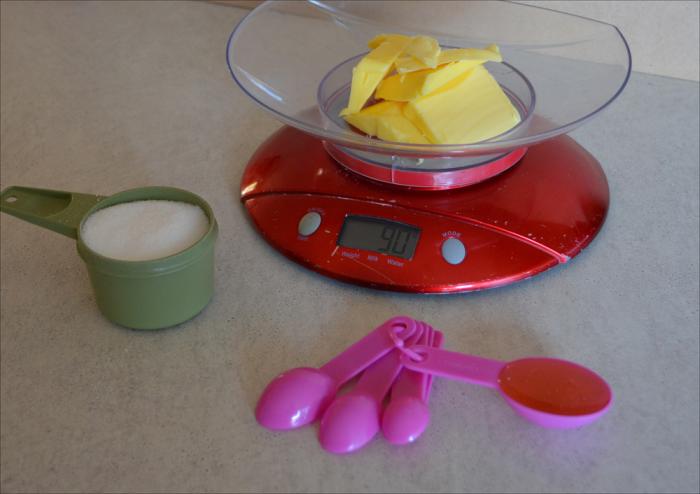 Honey Joy biscuits measured ingredients ready for saucepan.