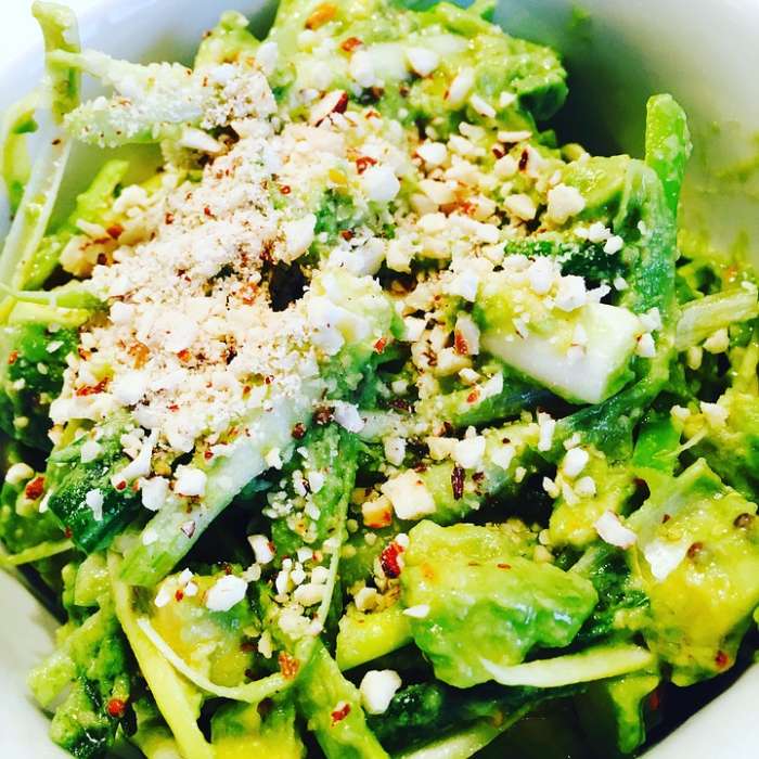 Choose filling vegetables like avocados, along with chopped eggs, as part of a hearty and tasty salad.