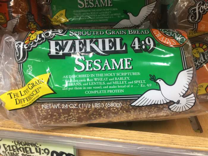 Ezekiel bread is made from sprouted oats, which makes it more nutritious and lower in calories than traditional loaves.