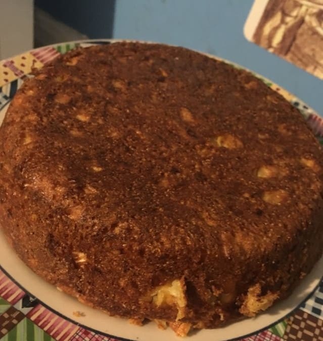 Once fully cooked, if you have greased your pan well, you can easily flip your skillet over onto a plate and your cornbread will fall out perfectly.