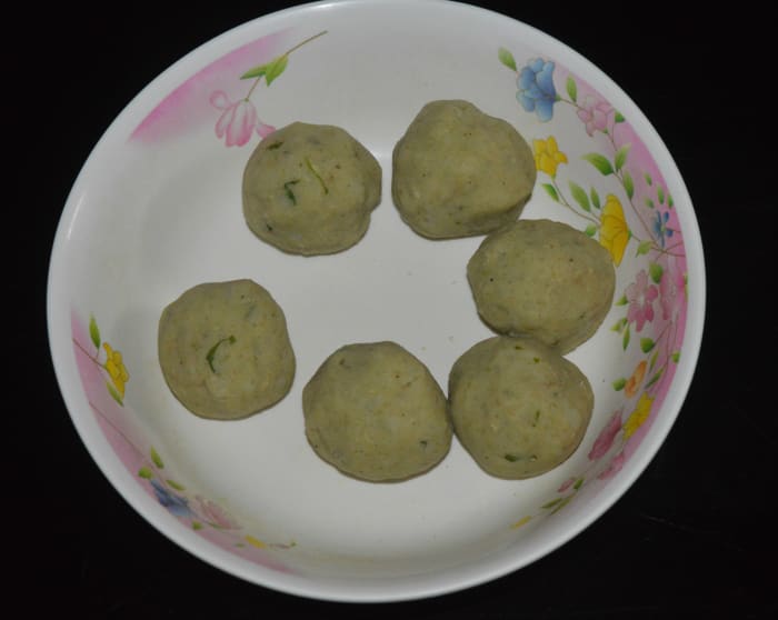 Step three: Divide the potato dough into six equal portions. Make six patties out of these portions.