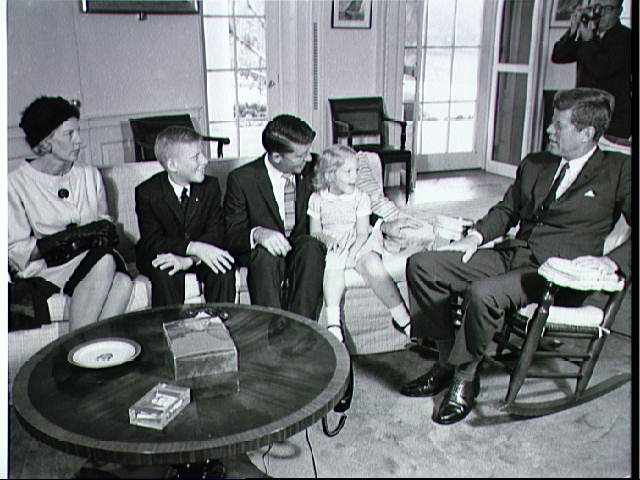 Wally Schirra and family meet President Kennedy following the Sigma 7 flight. Photo courtesy of NASA.