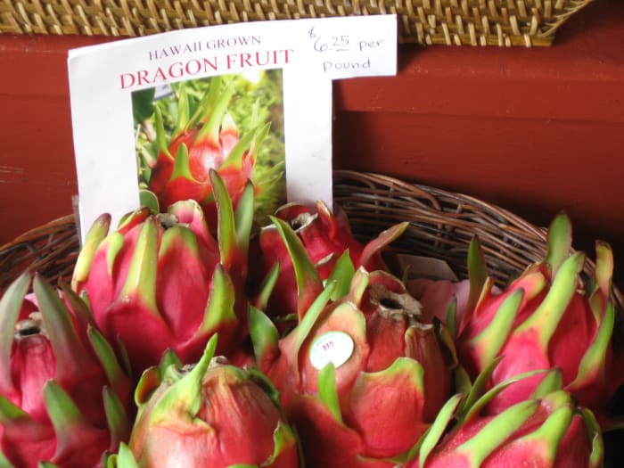 Dragon Fruit on sale at South Kona Fruit Stand on Island of Hawaii