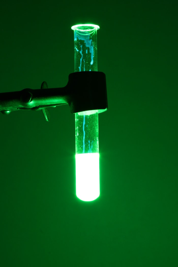 Waterproof, no batteries needed, minimal heat & inexpensive. Glow Sticks are particularly useful when light is needed but sparks could be deadly.