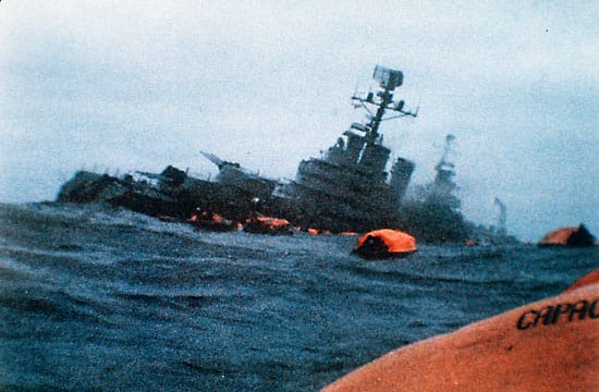 Battleship Belgrano sinking
