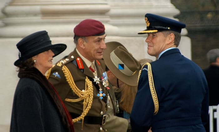 General Sir Mike Jackson (center) in conversation with Royal Australian Air Force officer. 2003.