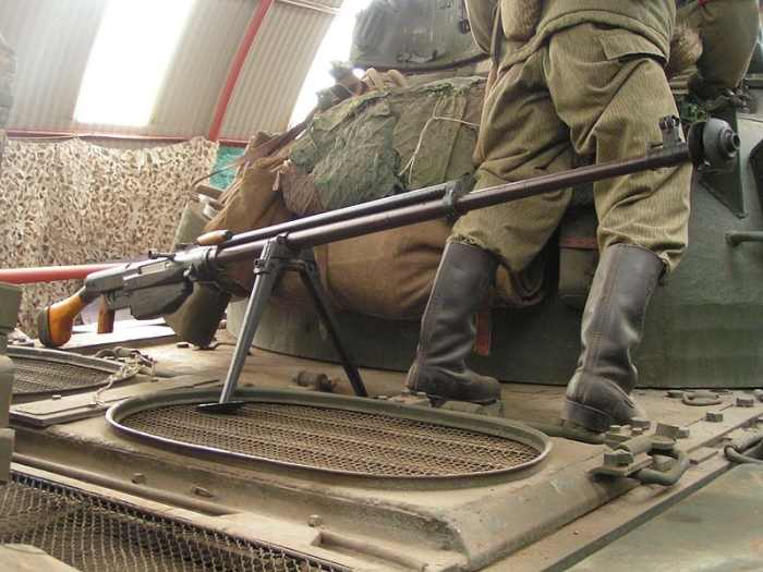 World War Two: Anti-tank rifle, a russian PTRS-41 similar to that used by Pavlov; Caliber 14,5 mm. Still in service today.