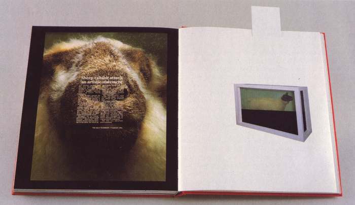 page from Damien Hirst’s, I Want to Spend the Rest of My Life Everywhere, With Everyone, One to One, Always, Forever, Now” (New York, Penguin Group, USA, 2000).