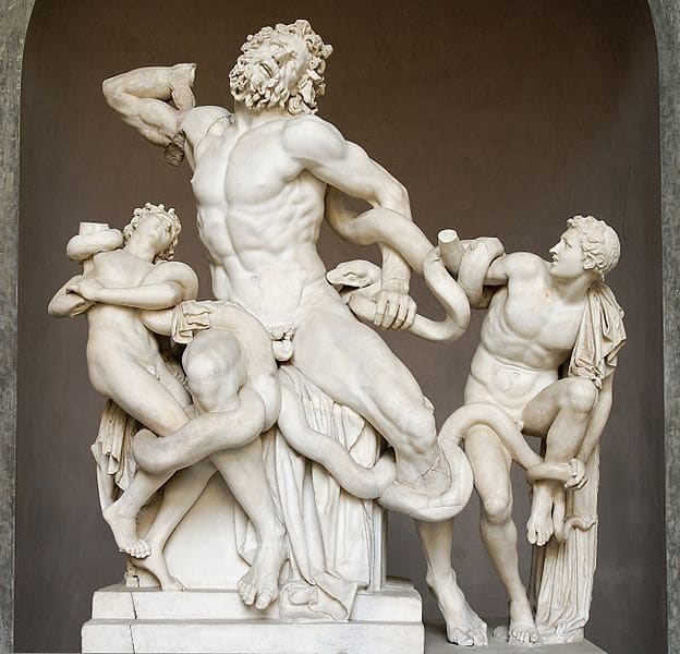 Laocoön with the sons, marble copy discovered nearby Rome in 1506 (I century b.C?), Vatican Museums